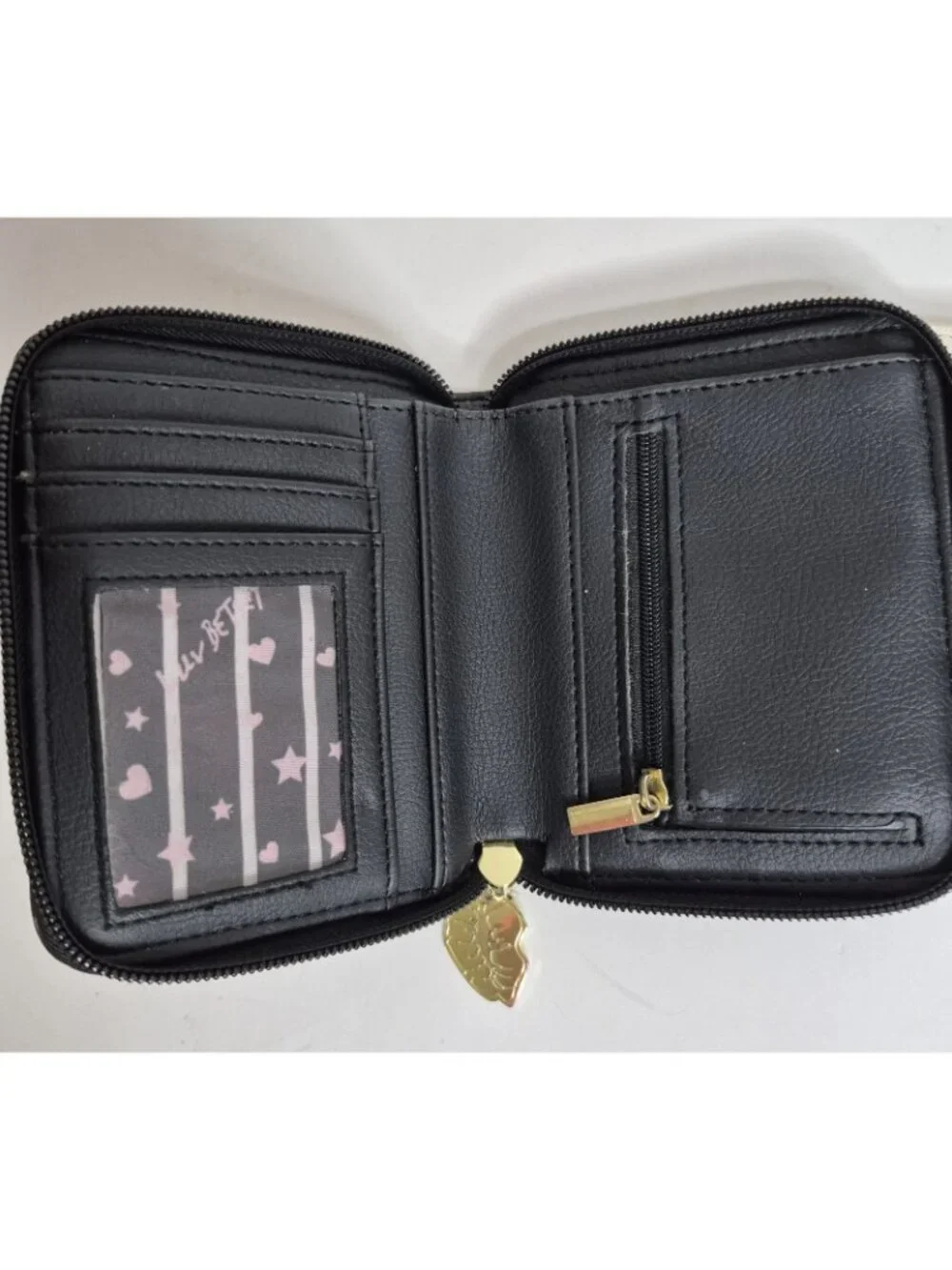 Luv Betsey Johnson Black 3D Cat Face Zip-Around Bifold Wallet 5